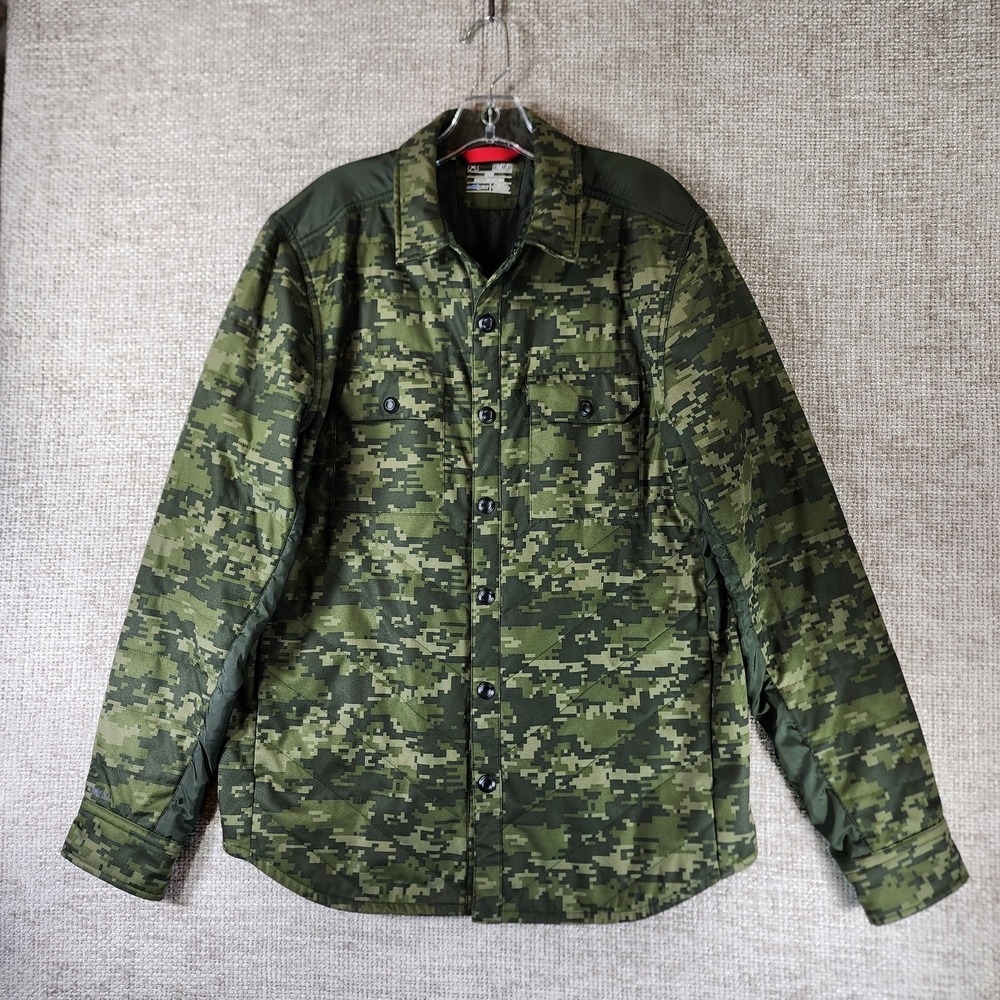Under Armour Storm1 Cold Gear Shirt‎ Jacket Mens M Camo Snap Primaloft EUC